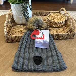 NWT Helly Hansen Women's Limelight Beanie Faux Fur  One Size Trooper Gray BEANIE